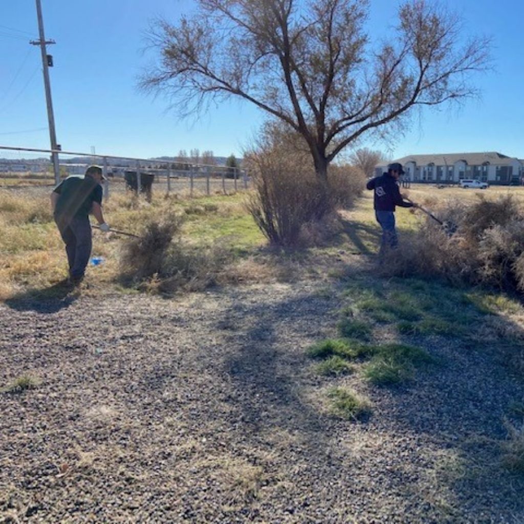 C & B Glendive helped to cleanup the American Legion Field in town.